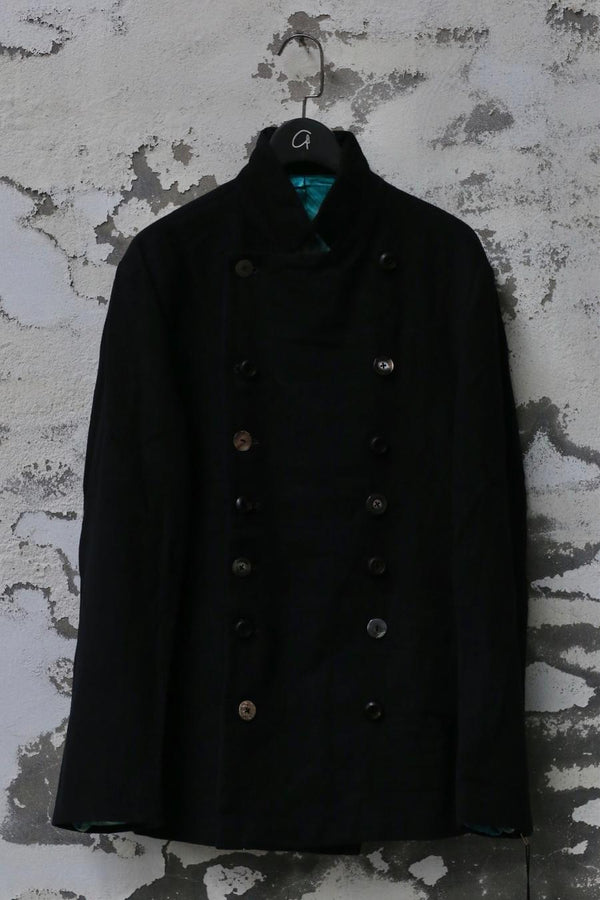 GEOFFREY B. SMALL Double-breasted cashmere jacket Silk printed lining Unisex GBS-MMJ06-SMYH Jellyfish print